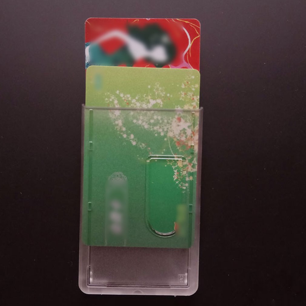 Vertical Solid Transparent PC Matte ID Card Shell With Dual Card Slots Internal Card Holder Employee ID Badge Holder