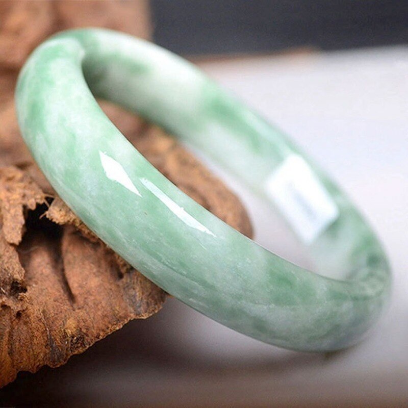 Genuine Natural Green Jade Bangle Bracelet Chinese Hand-Carved Charm Jewelry Accessories Amulet Men Women Lucky