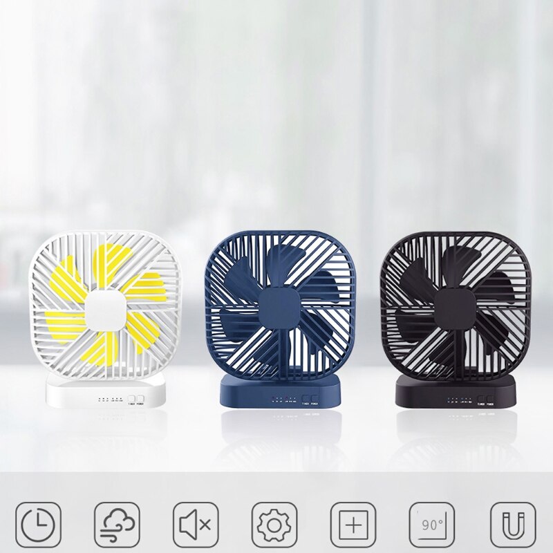 Magnetic USB Fan USB or AA Battery Powered Desk Fan with 3 Speed Timing Function