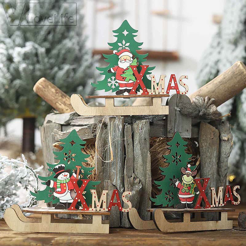 Juldekoration santa snögubbe älg jul släde prydnader hemdekorationer år dekoration