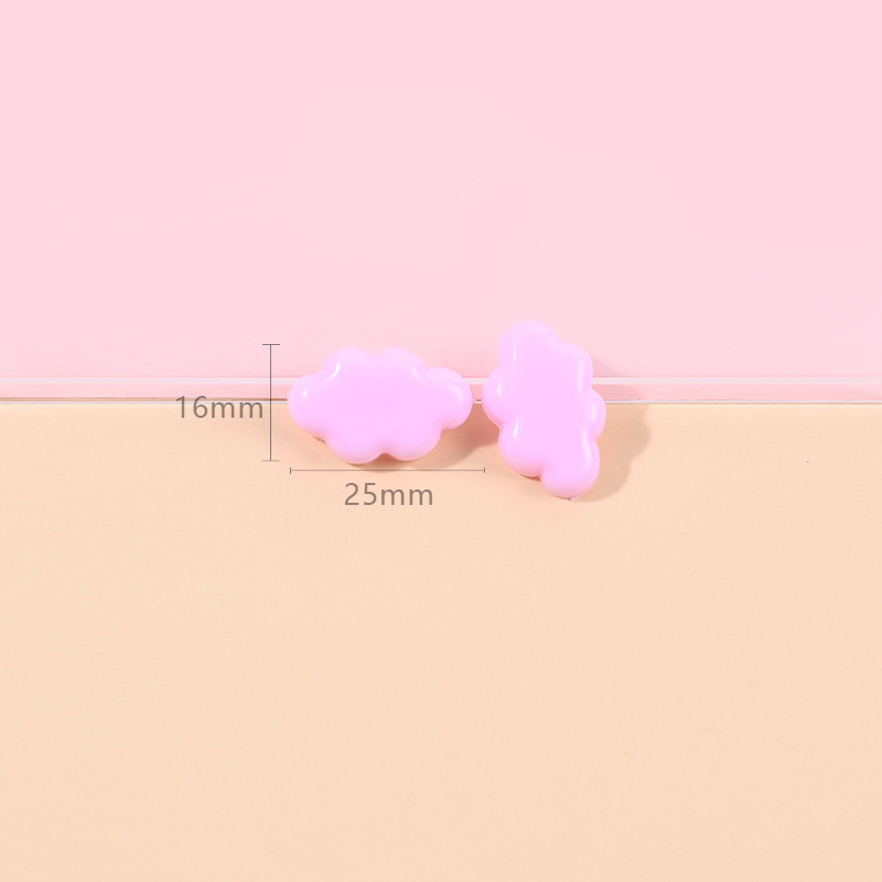 10 stück niedliche harzanhänger, glänzend weiße wolken, Reize für schmuckherstellung, aufnäihr, diy-bastelarbeiten, schlüsselanhänger, ohrring-accessoires  c879: Kein haken rosa