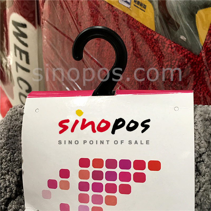 Sample Header Card Hooks Large Heavy Duty, plastic head hangers slide insert rug cards clothing bag fabric swatch J-hook display