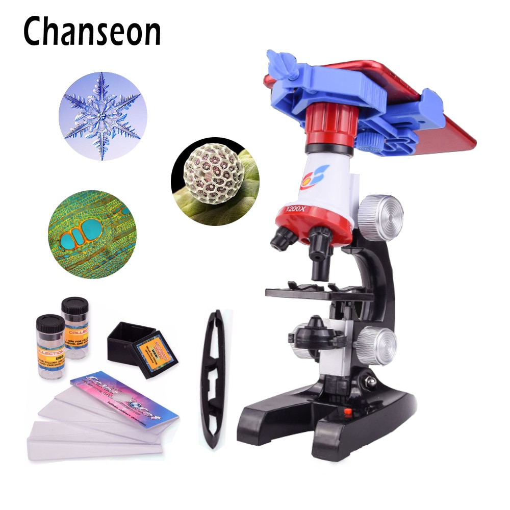 Microscoop Kit Lab Met Telefoon Houder Led School Wetenschap Educatief Speelgoed Geraffineerde Biologische Microscoop Voor Kinderen
