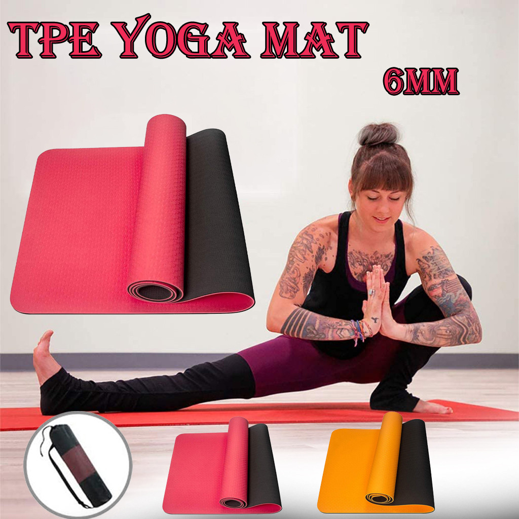 Yoga Mat Met Mesh Bag 6Mm Dikke Antislip Gym Oefening Fitness Pilates Non Slip Fitness Oefening Mat Oefening mat #30