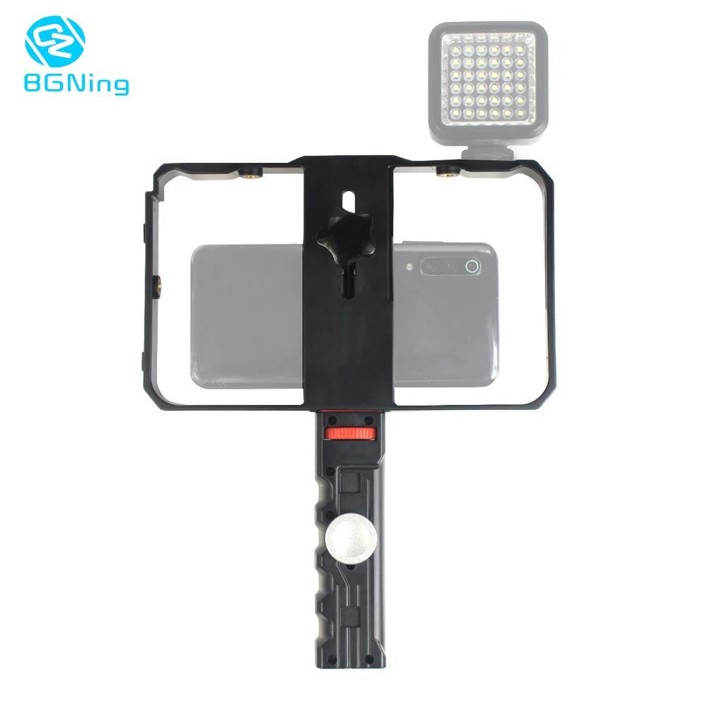 BGNing – Cage de stabilisateur de caméra vidéo, plate-forme de fabrication de Film pour Smartphone, Support de téléphone portable, Support de poignée