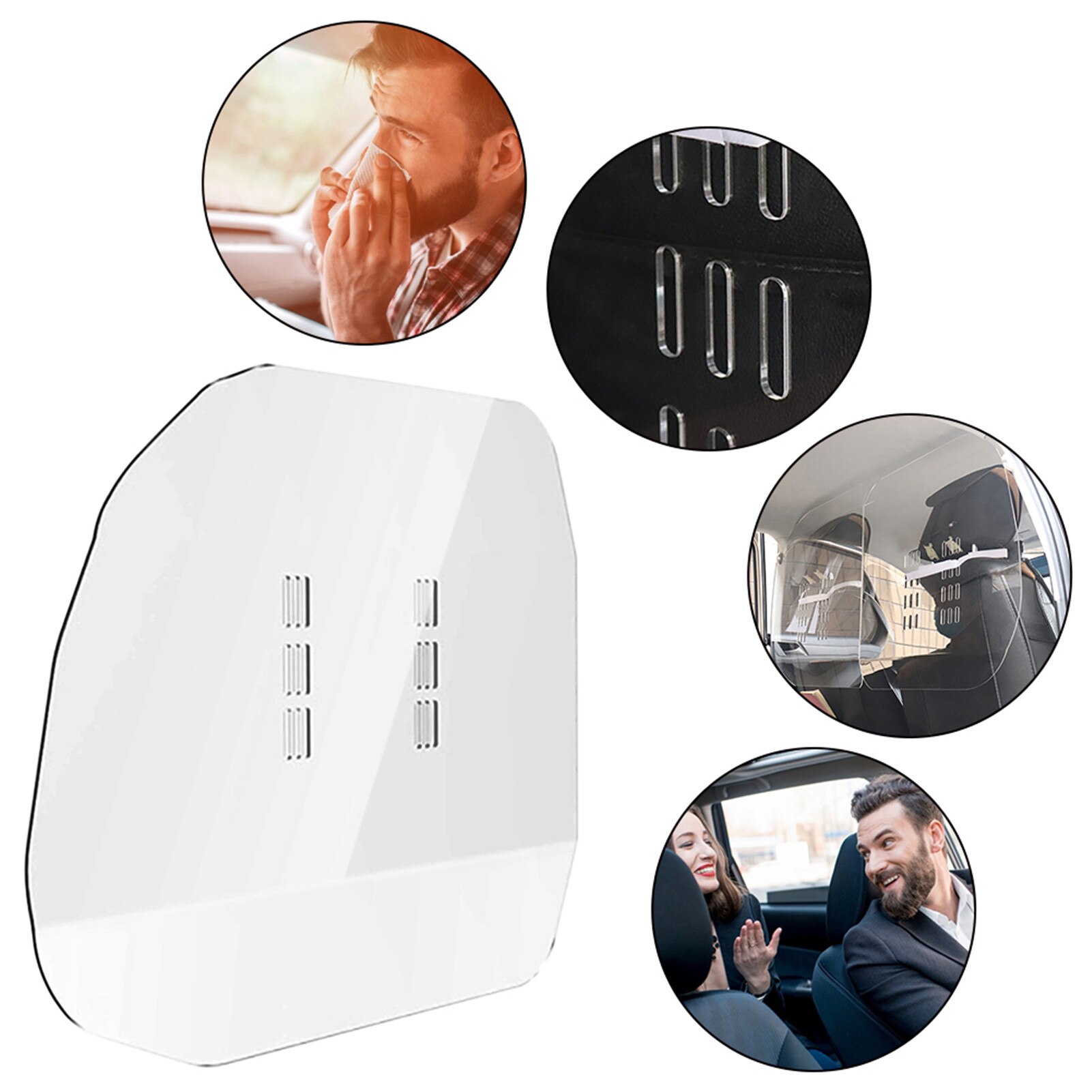 2Pcs Acrylic Car Protective Shield Completely Wrap Transparent Automotive Isolation Film Cover Splash Prevention Partition Board