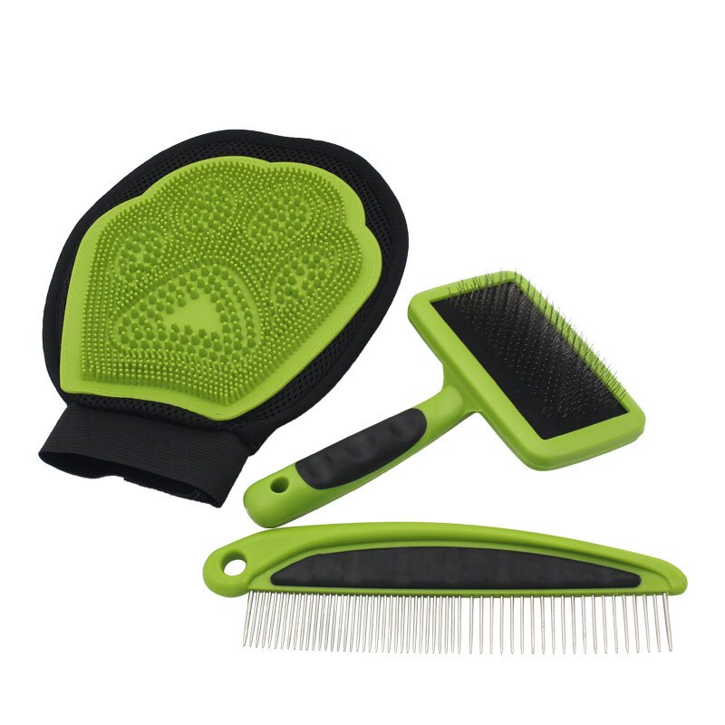 Cepillo de pelo para perros y gatos, guante de aseo para perros, Juego de cepillos de limpieza para baño, Golden Retriever, Bulldog Francés, suministros para mascotas