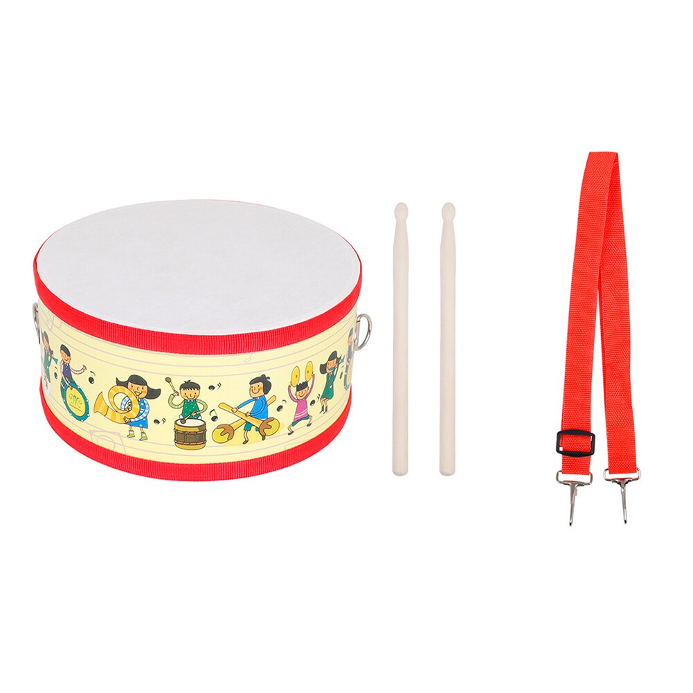 Cartoon Patroon Hout Drum Vroeg Educatief Musical Slaginstrument Met Drumsticks Voor Kids Kinderen Baby Cadeau