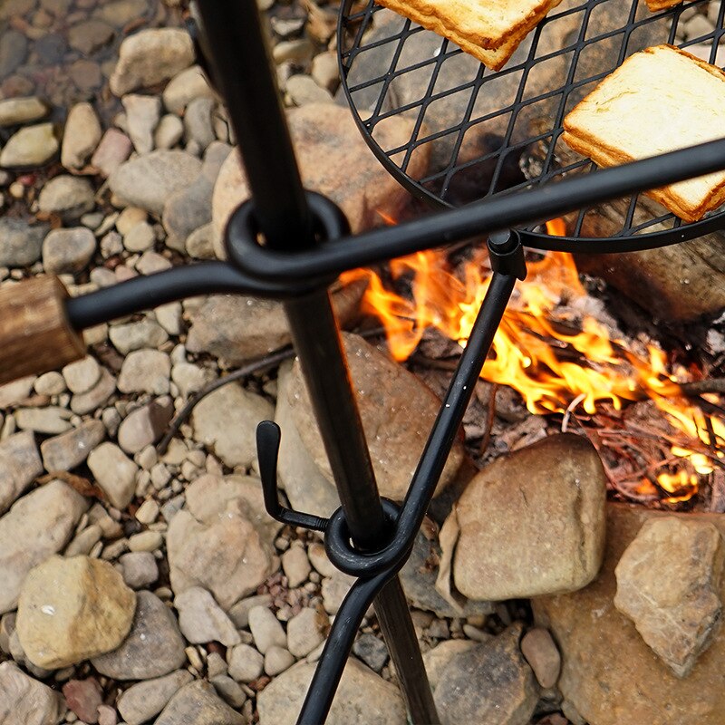 Outdoor camping fire barbecue grill camping fire plate picnic household BBQ bonfire iron round barbecue plate