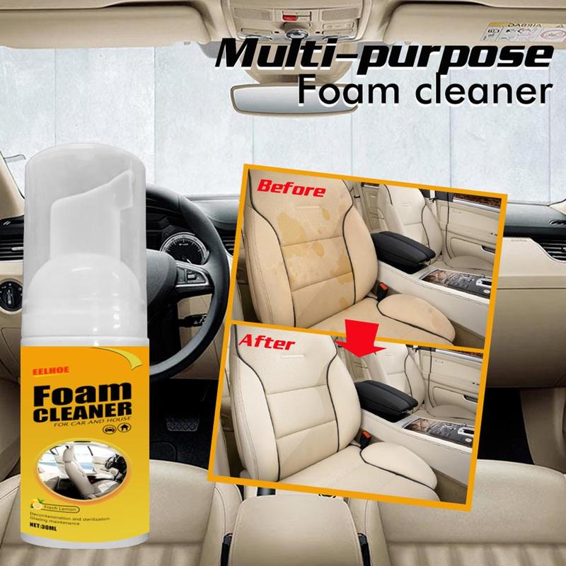 Limpiador de espuma para Interior de coche, limpiador de piel para asiento de coche, limpieza automática, agente de mantenimiento para lavado de espuma de coche, superficies A6Z6