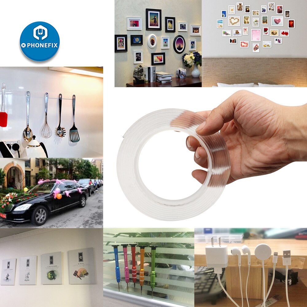 3m rubans adhésifs double face nano magiques réutilisables, sans traces, lavables, pour attacher, coller, gadget, outil pour la maison