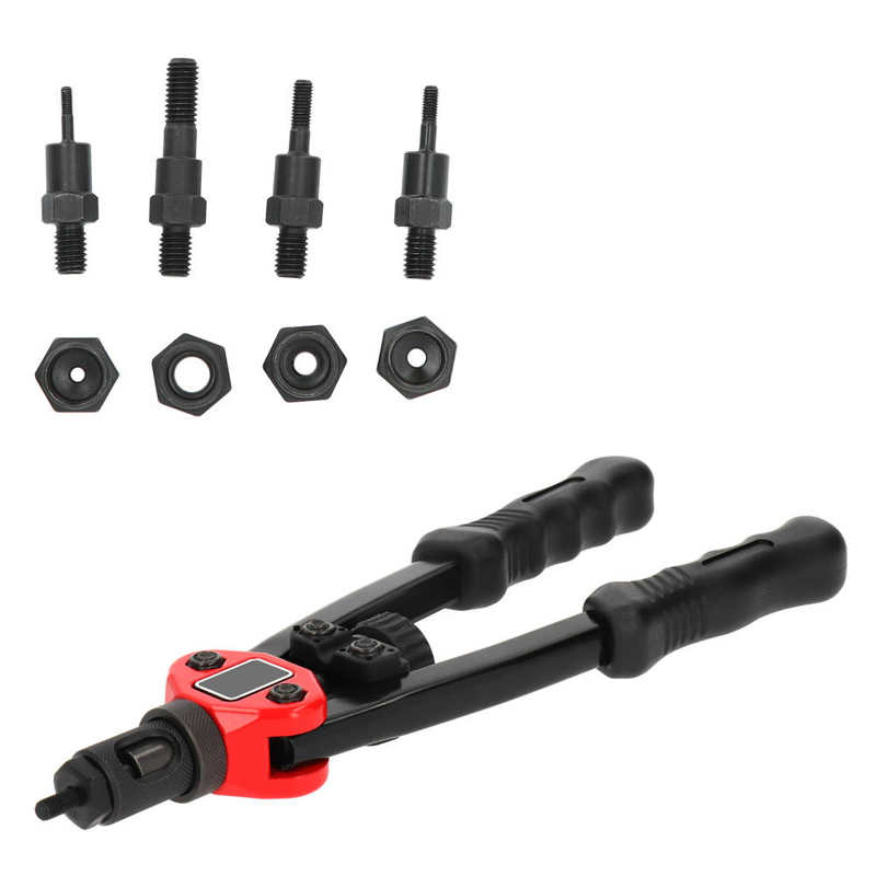 Stainless Steel Manual Nut Riveter Black and Red M3 M4 M5 M8 Riveting Tool 310mm Length