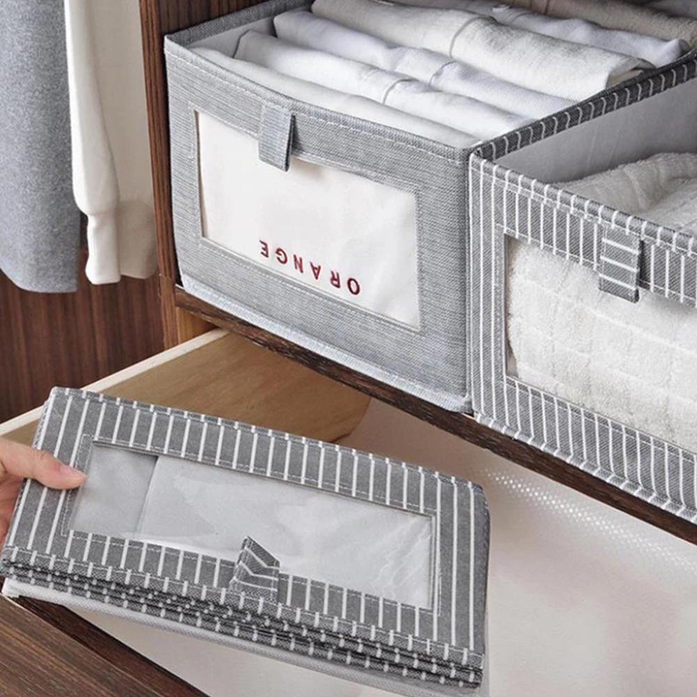 Caja de almacenamiento plegable para ropa interior, contenedor de almacenamiento no tejido para el hogar, ahorro de espacio de vestuario, cajón de acabado, V9J1
