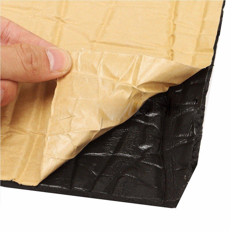 1pcs Car Sound Deadener Mat Noise Bonnet Insulation Deadening Hood Engine Firewall Heat Aluminum Foam Sticker 50x100cm