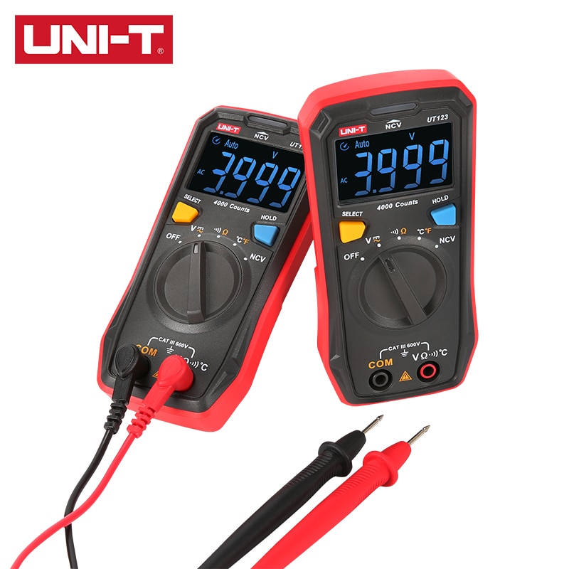 UNI-T UT123 Household Pocket Digital Multimeter NCV AC/DC Voltage Measurement EBTN Display ℃/℉ Switch Measurement