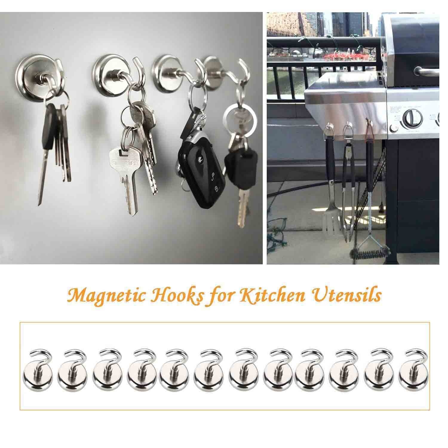 10 Stuks Sterke Magnetische Haken Zware Muur Haken Hanger Sleutel Jas Cup Opknoping Hanger Voor Thuis Keuken Opslag Organisatie