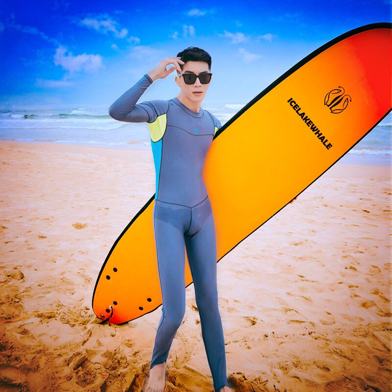 Plus size udslætsbeskyttelse til kvinder våddragt split badedragt badetøj badedragt korea par lange ærmer stor surfing mænd solid
