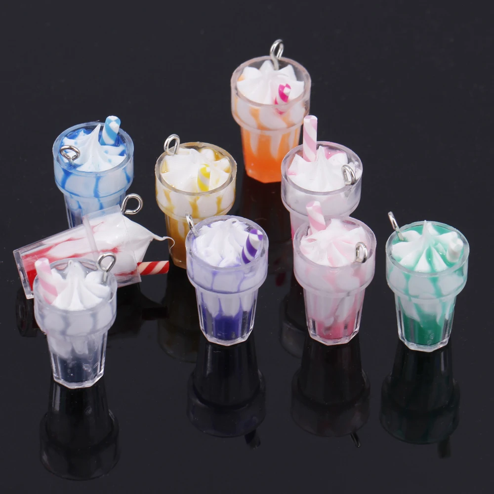10 Stuks 15MM Ijs Hars Bedels Diy Bevindingen Kawaii 3D Telefoon Sleutelhanger Armbanden Oorbel Hanger Bedels Voor Sieraden maken
