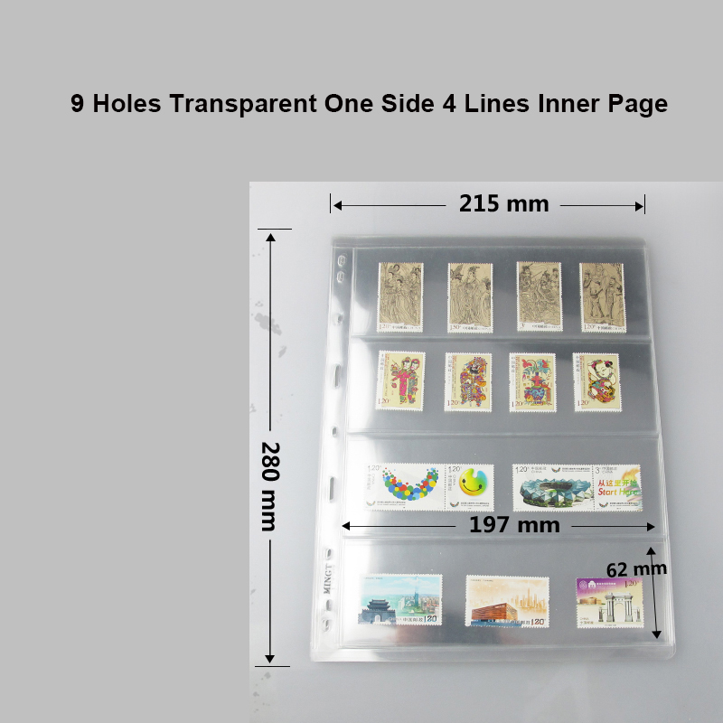 9 Gaten 2 Lijn Zakken Een Pagina Transparant Binnen Album Pagina Collection Book Collection Ab-0018: 9KH04-TOU