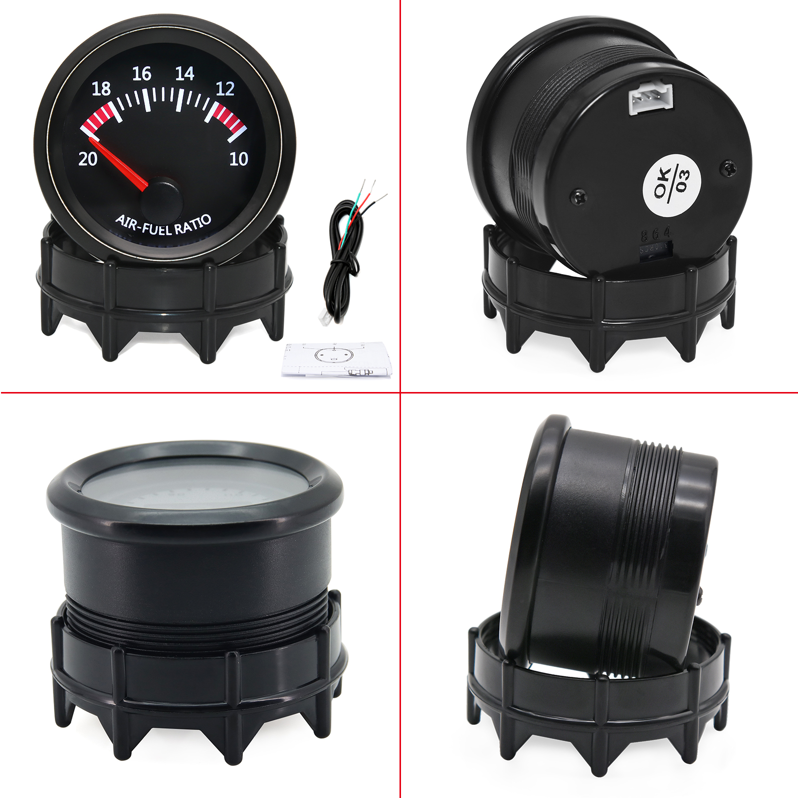 AD 52mm Auto Auto Air Fuel Ratio Gauge 10-20 Met Smalband O2 Zuurstofsensor Auto Gauge Fit voor 12V Stappenmotor OE 0258006028