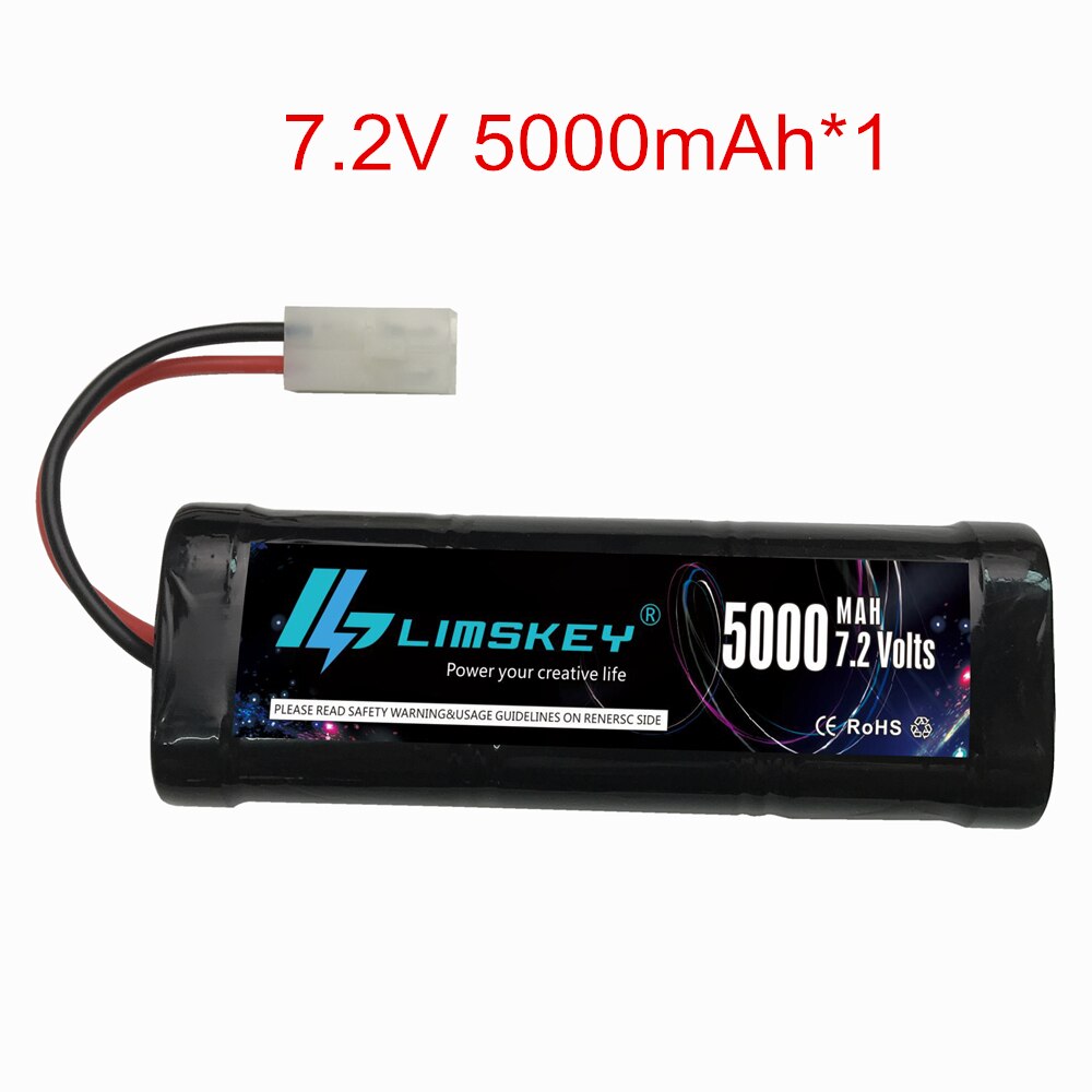 7.2V 5000mAh Ni-Mh SC batterij en 7.2 v lader voor RC speelgoed tank auto Vliegtuig Helicopter Met Tamiya connectors 7.2 v batterij: Geel