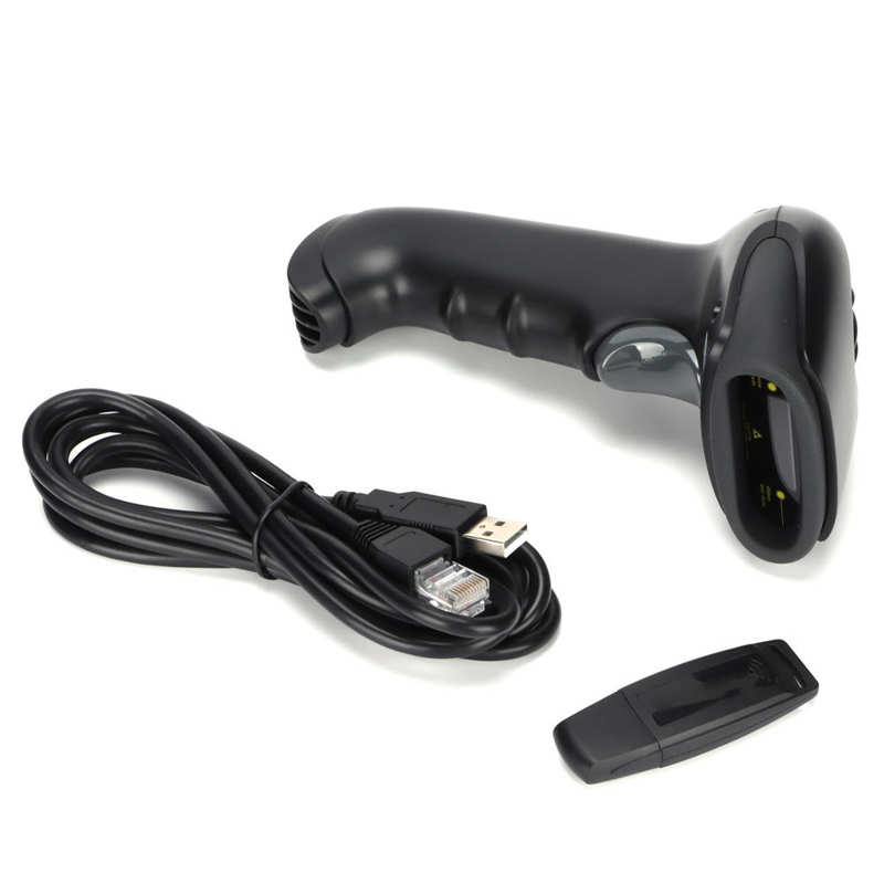 Wireless Barcode Scanner Wireless Handheld 1D Barcode Scanner with Data Cable USB Receiver for Hospitals for Shops for Ticket