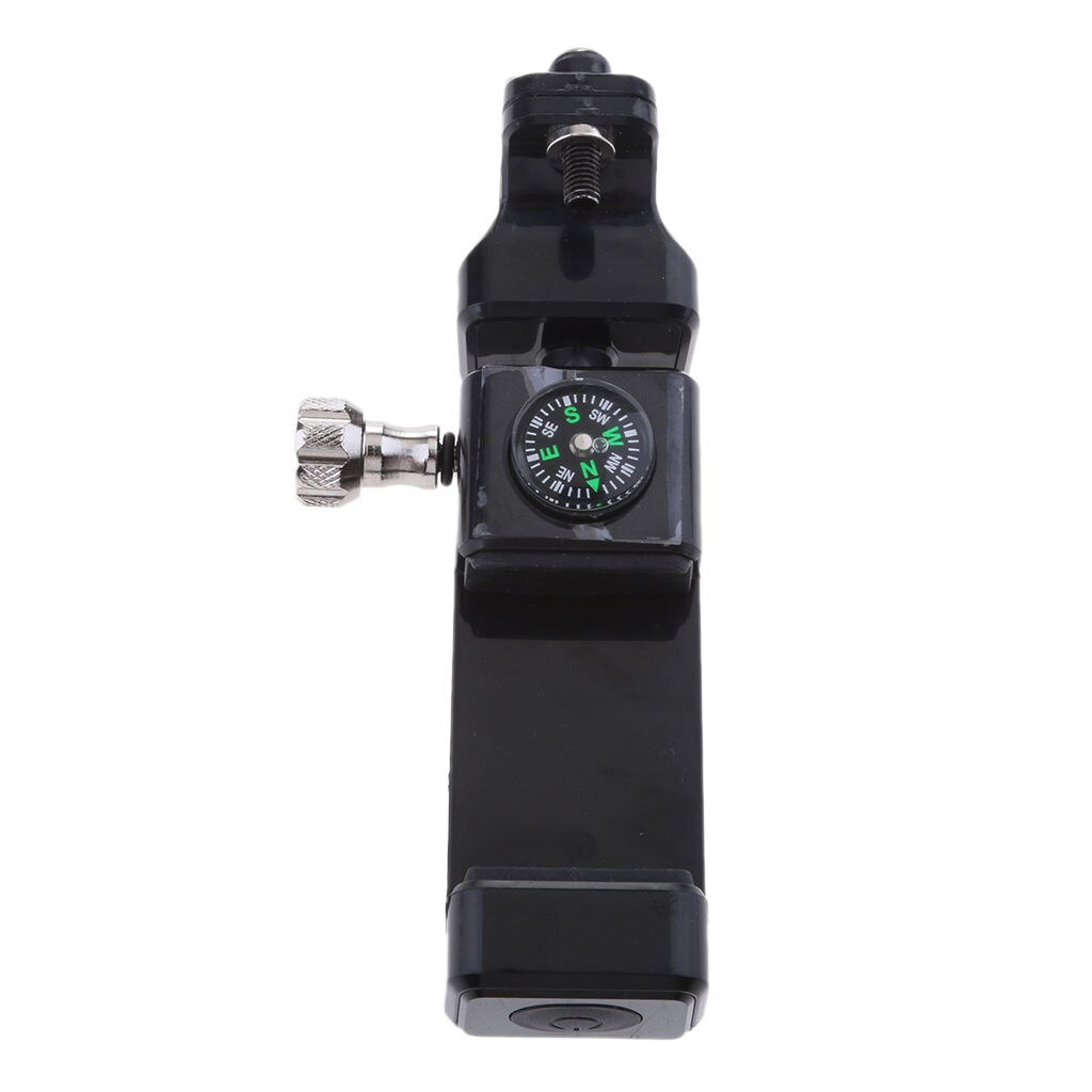 Support de téléphone portable sur guidon pour moto, avec boussole et lumière LED