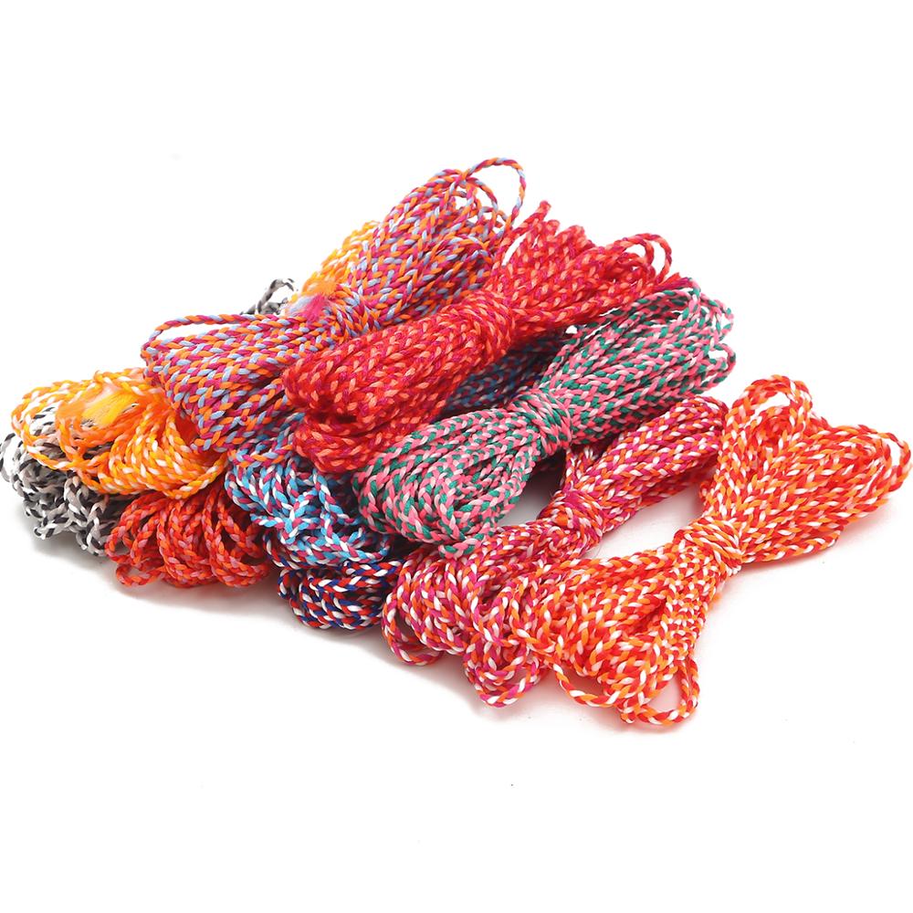 5M Veelkleurige Polyester Katoen Gevlochten Touw String Koord Voor Diy Armband Ketting Sieraden Makings Accessoires 2Mm