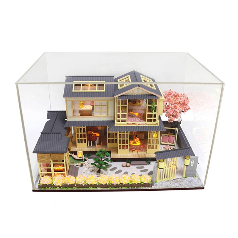 Bricolage maison de poupée Miniature Kit maison de poupée meubles 1:24 3D à la main en bois modèle Vintage assemblage jouets d'anniversaire pour les enfants