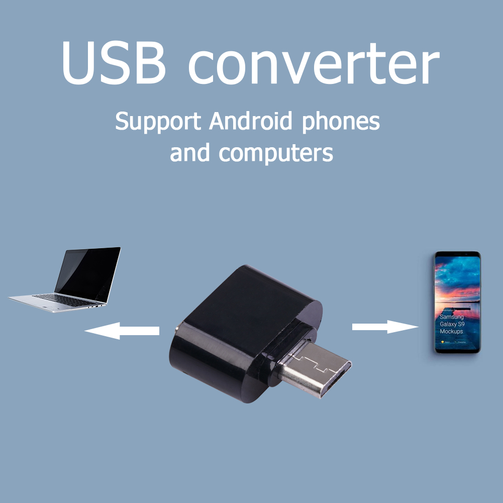 Micro-usb-datenkabeladapter für android-handys, usb- 2.0 to -usb-otg-anschlusskonverter für android-handys, maus und tastatur