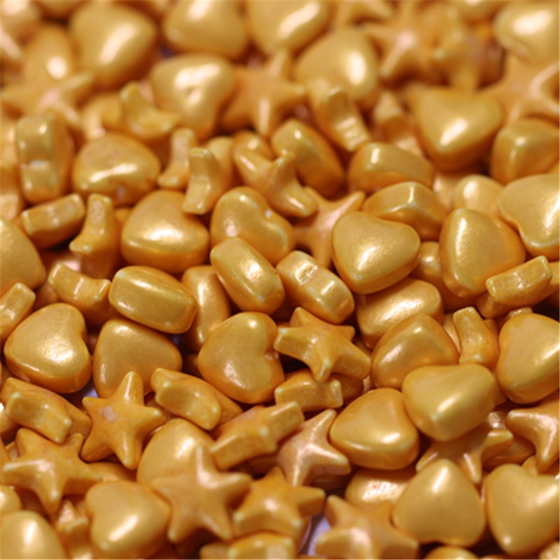 10g Kleine Gold Herz Perlen Essbare Perle Fondant Kuchen DIY kuchen Backen Schokolade Dekoration Zucker Süßigkeiten Fimo Tonne
