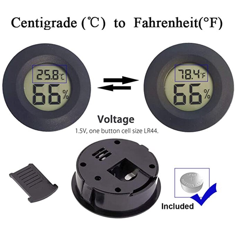 Practical 4PCS Mini Digital Weather Gauge Indoor Thermometer LCD Monitor Temperature for Humidor Greenhouse Jar Incubators Repti