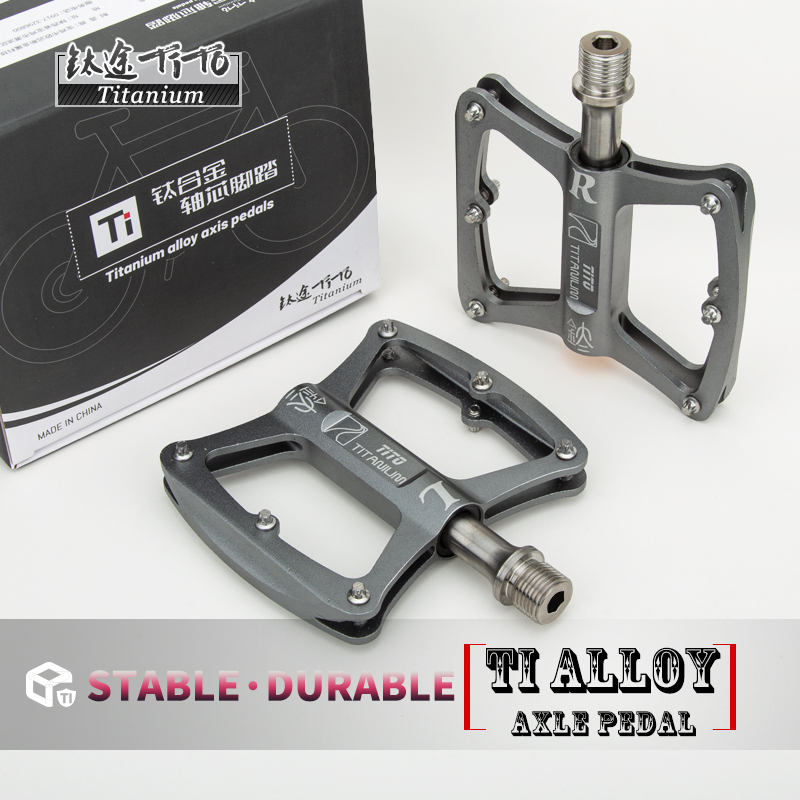 TiTo-pedales ultraligeros para bicicleta de montaña y carretera, eje de titanio, plataforma de ciclismo CNC, 1 par