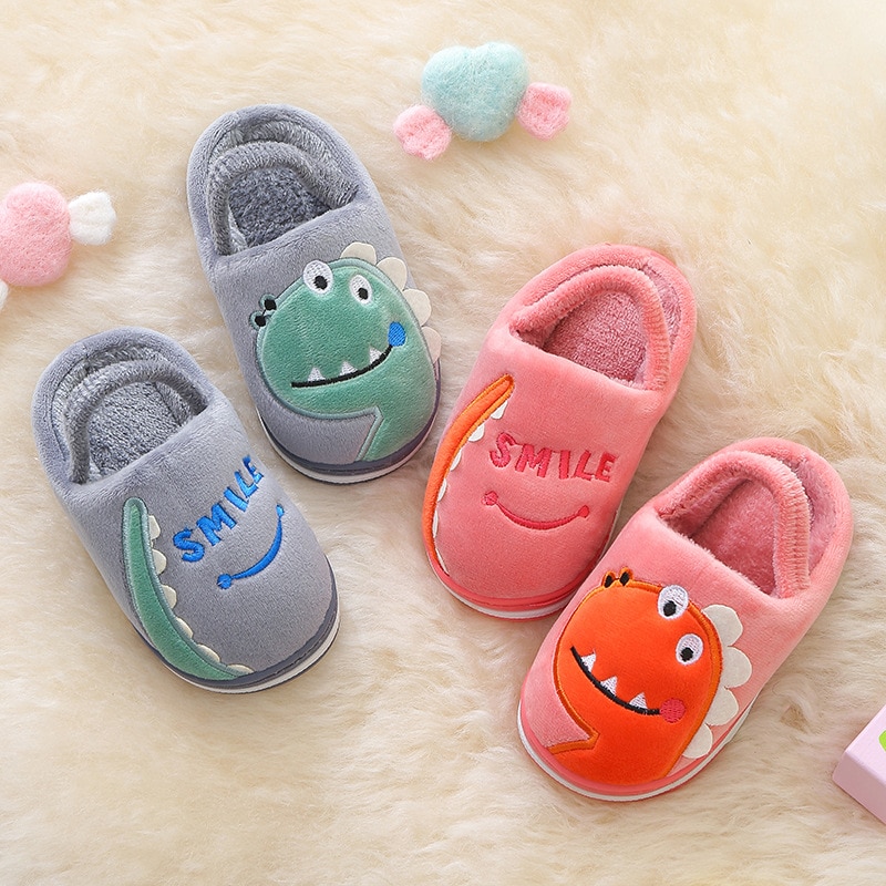 Kinderen Thuis Slippers Cartoon Kinderen Pluche Indoor Warme Schoenen Antislip Baby Katoen Slippers Zachte Peuter Schoenen Voor jongen Meisje