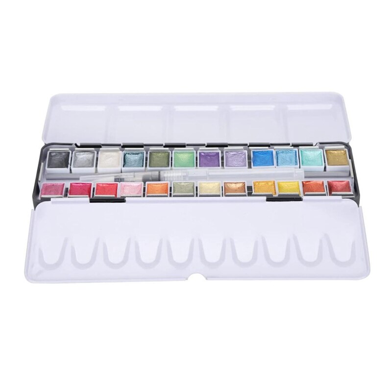 Aquarel Pigment 24 Kleur Solide Aquarel Verf Set Met Kwast Voor Kid Volwassen Beginners Kunstenaars: Default Title