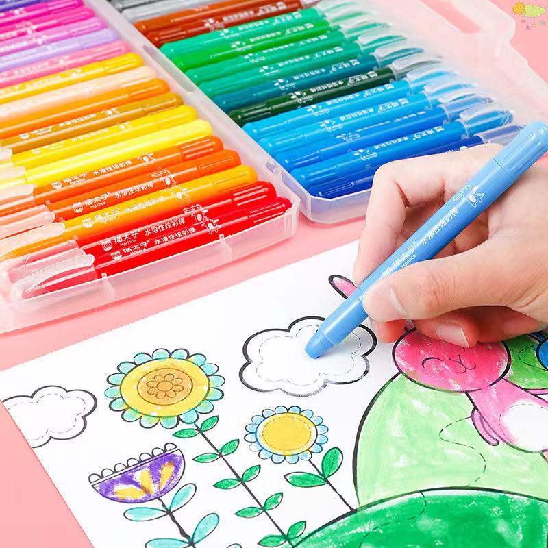 Ensemble de dessin de peinture de Crayon de cire Soluble dans l'eau d'enfants pour la papeterie de d'enfants