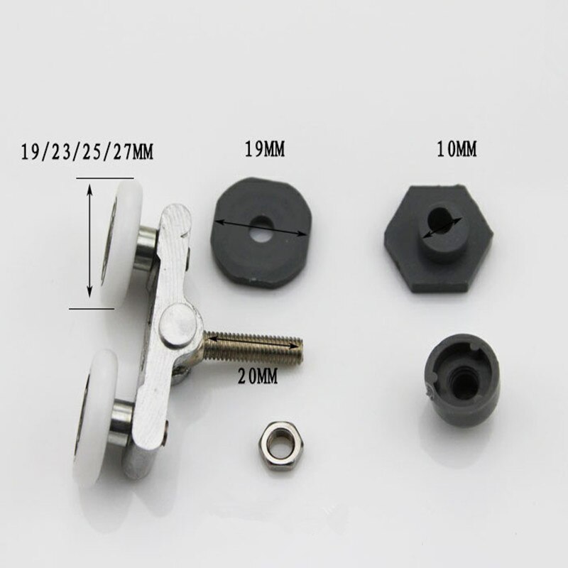 8 stk dusjdørruller løpere hjul trinser trinser "rolli" 20mm-27mm