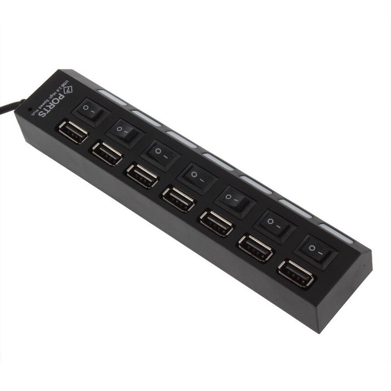 Erweiterung Schnittstelle Umwandlung 7 Hafen USB 2,0 Multi Ladegerät Hub hoch Geschwindigkeit Adapter AUF aus Schalter Laptop PC Multi Ladegerät