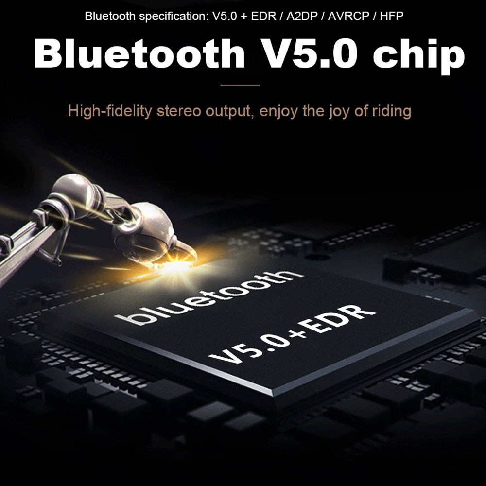 VR robot Bluetooth 5.0 Moto Helmet Headset Wireless Handsfree Music Speaker Headphones with Sponge Support Siri For Motorcycle