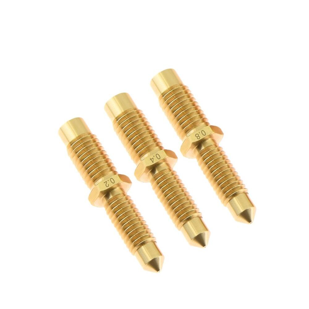 10 Uds V6 boquilla de garganta integrada de latón extrusor cabezal de impresión M6 rosca completa 0,2mm/0,4mm/0,8mm piezas de impresora 3D