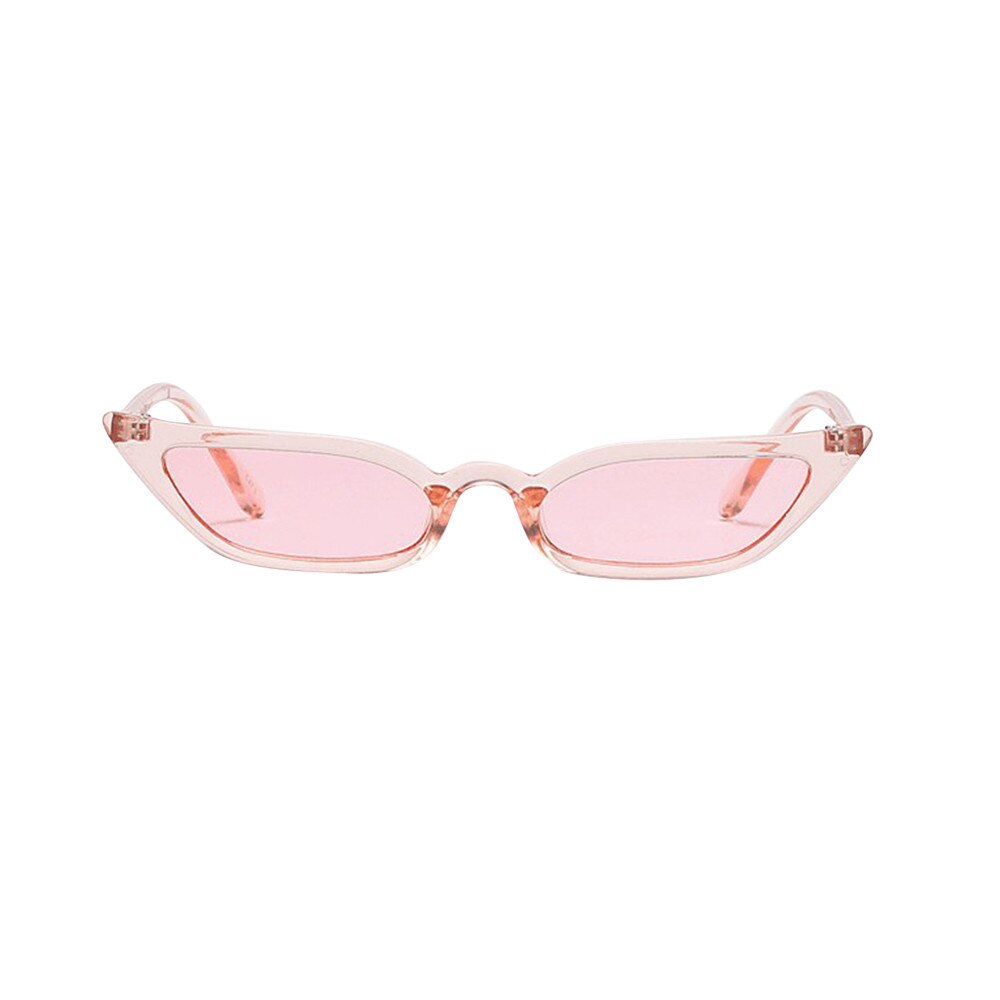 Kvinder vintage cat eye solbriller retro lille ramme  uv400 eyewear damer havet ferie rejse beskytte øjne briller: Lyserød