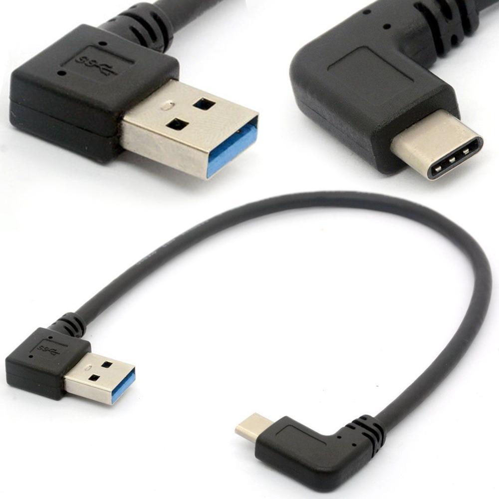 Kątowy kabel USB C kabel USB 90 stopni 3.0 A robić USB typu C w lewo/w prawo robić synchronizacji i przewód zasilający: lewo