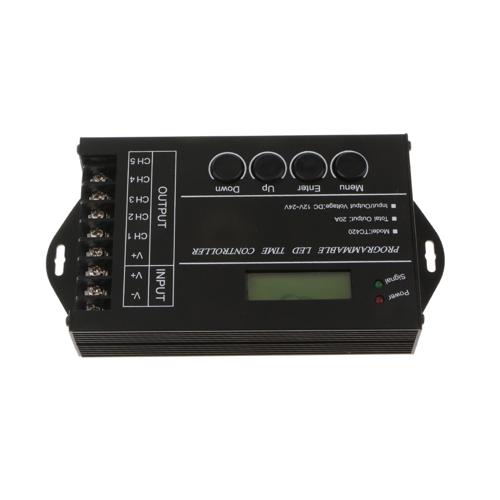Multi-purpose 5 Channel LED Programmable Time Controller Dimmer 20A DC12-24V