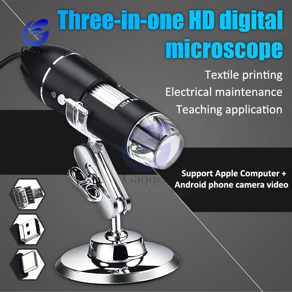 1600X/1000X/500X Microscope USB MICRO TYPE-C 3in1 Digital Electronic Microscopio 30W Camera Stereo Endoscope Magnifier mikroskop
