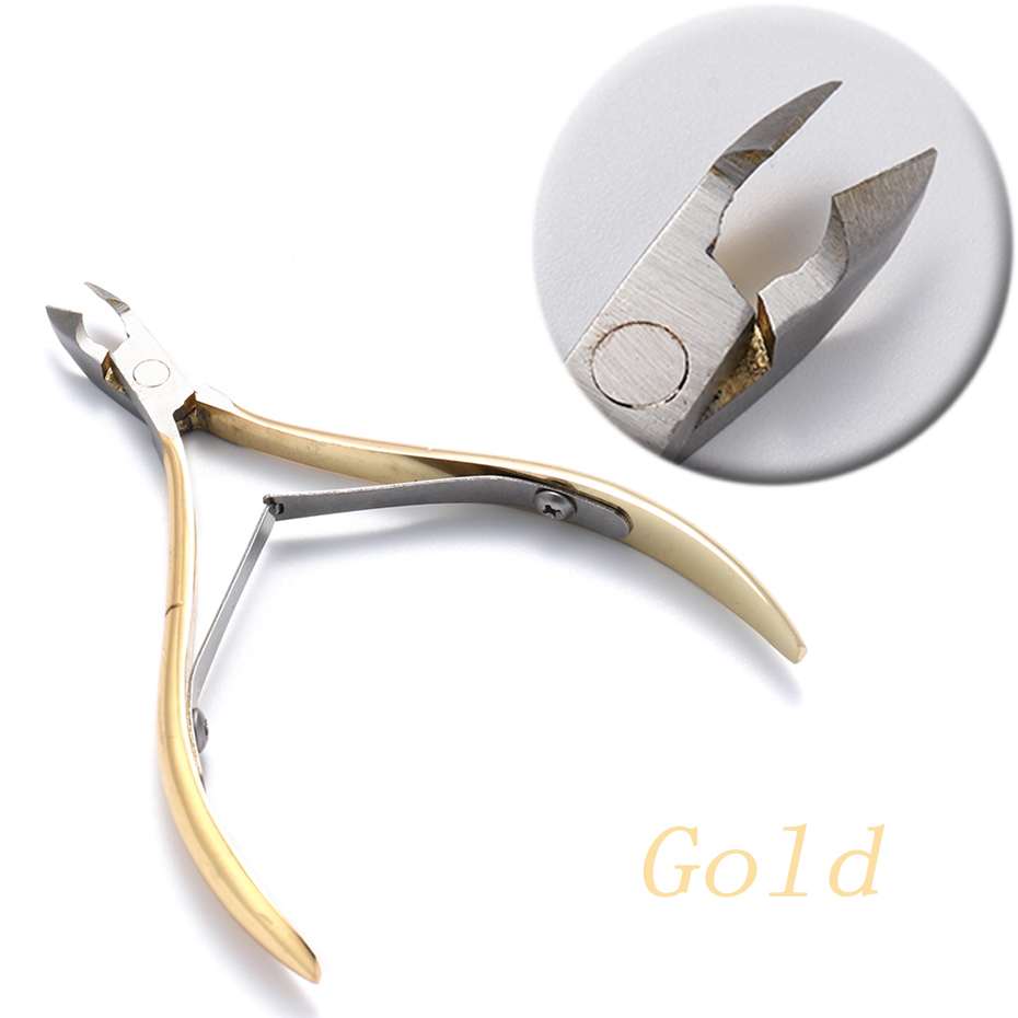 Död hud remover nail art verktyg guld silver nagel nagelband nipper trimning pedikyr vård nagelsax rostfri manikyr  ch1586