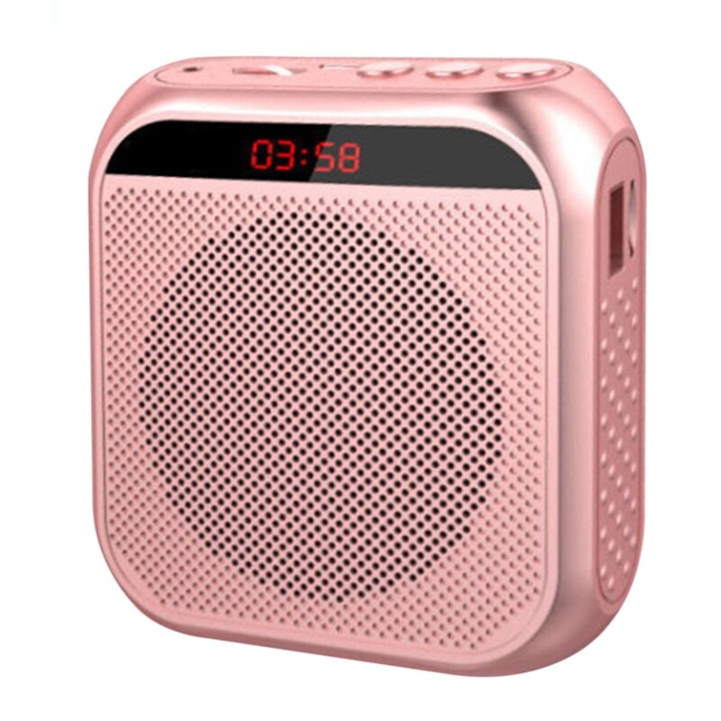 FULL-Multifunctional Loudspeaker Head Worn Microphone For Teachers To Teach Outdoor Tour Guide Portable Loudspeaker: Pink