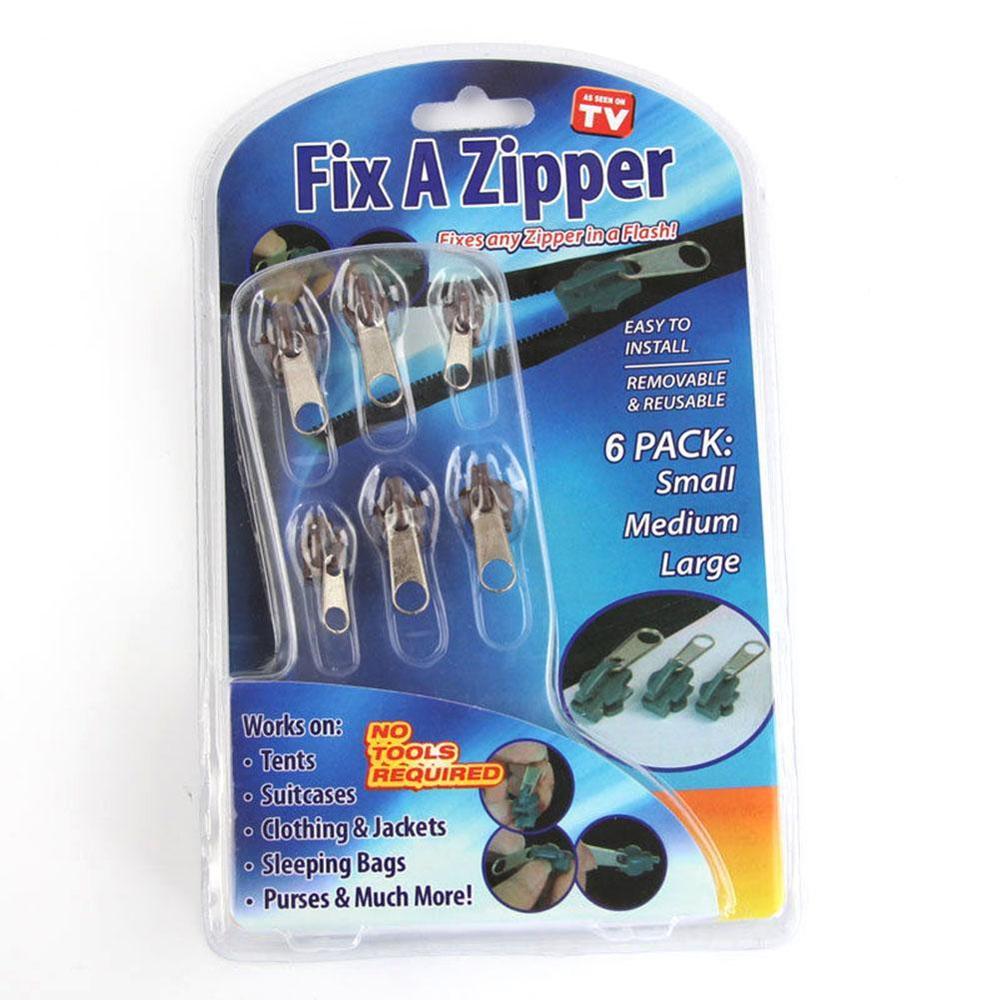 3 Kleuren 6 Stks/zak Universal Instant Fix Rits Reparatie Tanden Zip Naaien Ritsen Kleding Vervanging Kit Slider Re t9Q5