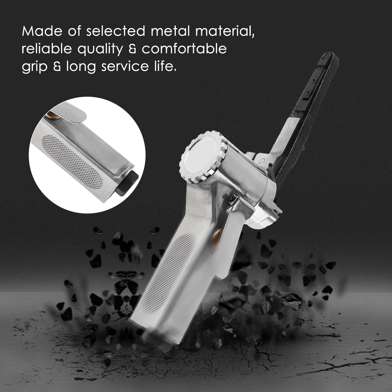 10MM Metal Air Belt Sander Machine with 1/4-Inch Air Inlet Pneumatic Belt Sander Polishing Machine Grinding Machine Power Tool