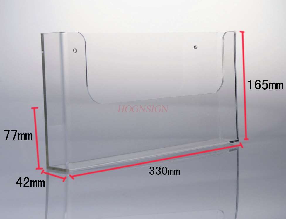 Horizontal A4 Acrylic Display Shelf Wall Information Shelf Catalog Shelves