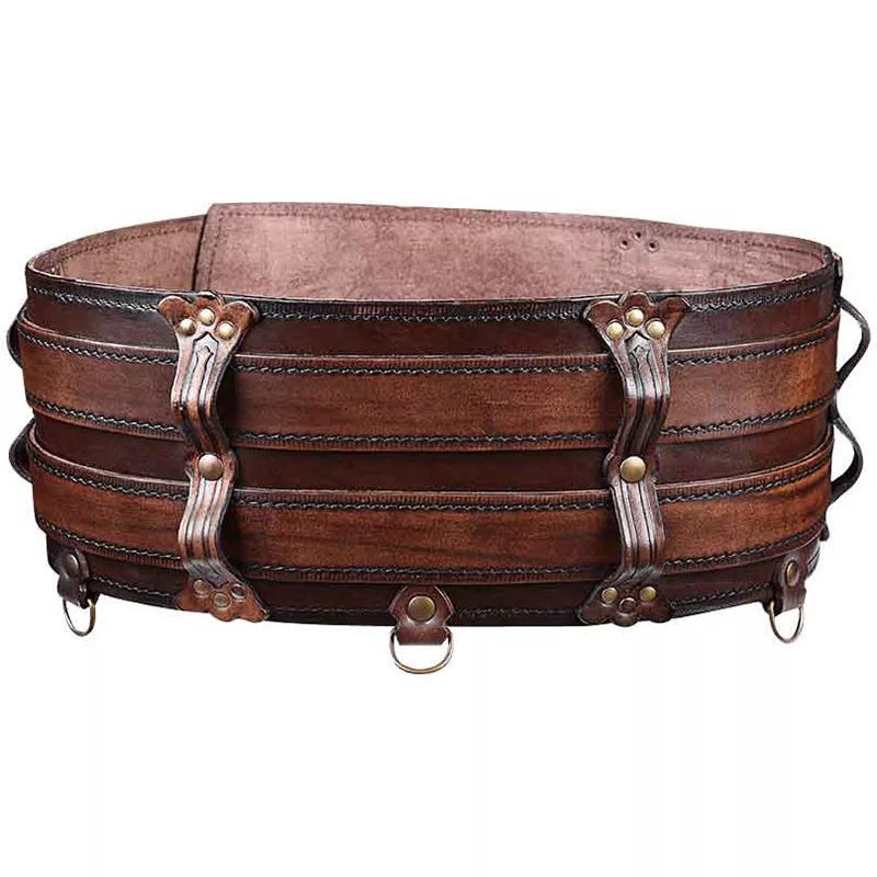 Medievale Steampunk Viking Warrior cintura larga in pelle PU, armatura in vita cavaliere celtico norreno per accessorio Costume Cosplay Larp
